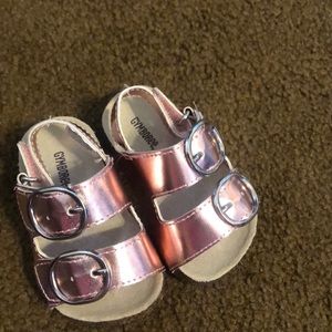 Metallic pink sandals
